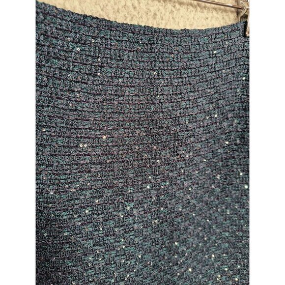 St. John NEW Malachite Multi Paillettes Wool Blend Pencil Back Zip Skirt Sz 2 - Picture 2 of 12